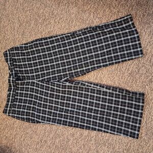 Black and White Plaid Capris Golf Pants